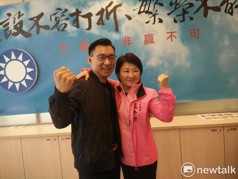 國民黨主席江啟臣(左)和台中市長盧秀燕(右)。   唐復年/攝（新頭殼資料照）