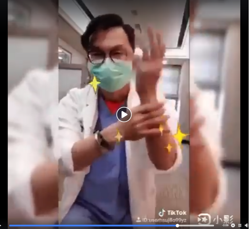 洗手7大口訣之中的「腕」是搓洗手腕   圖：翻攝自張基昌醫師臉書影片