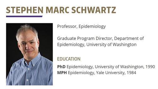 美國華盛頓大學醫學院在推特宣布，研究人員、頗負盛名的病理學教授史瓦茲（Stephen Schwartz），已因2019冠狀病毒疾病（COVID-19，武漢肺炎）身亡。   圖 : 翻攝自epi.washington.edu