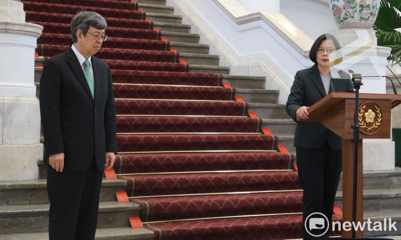 總統蔡英文與前副總統陳建仁。（資料照片）   圖：林朝億/攝