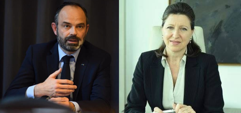 法國總理菲力普（左）與前衛生部長布辛（右）。（左圖取自Édouard Philippe 臉書，右圖取自Agnès Buzyn臉書）   圖：新頭殼合成