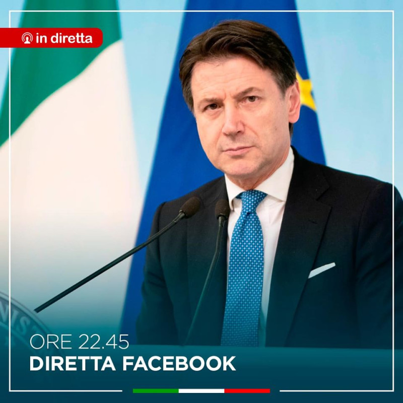義國總理孔蒂宣布延長封鎖期限至5月3日。   圖/Giuseppe Conte臉書粉專