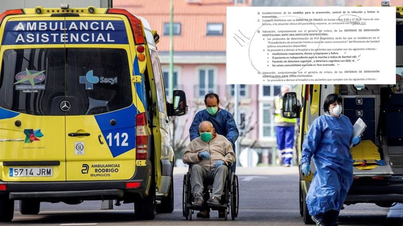 西班牙馬德里自治區發出命令，60歲以上老人與殘障人士，將不會被轉診到醫院加護病房。   圖：翻攝自EL ESPANOL