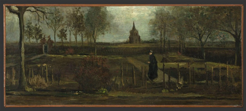 失竊畫作是梵谷1884年完成的「春日花園，春天在努能的牧師公館花園」，這幅畫是從荷蘭的格羅寧根美術館借來展出。   圖：翻攝自facebook.com/GroningerMuseum