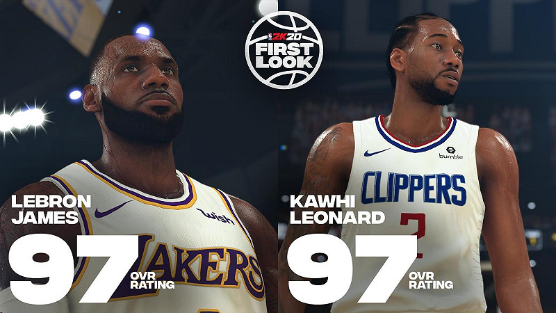 Kawhi  Leonard、LeBron James在NBA2K最新數值。   圖／取自NBA2K推特