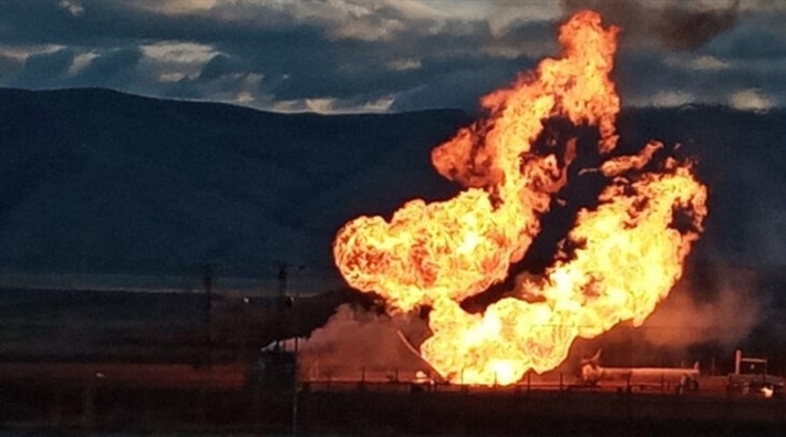 伊朗土耳其天然氣管爆炸   圖:擷取自twitter