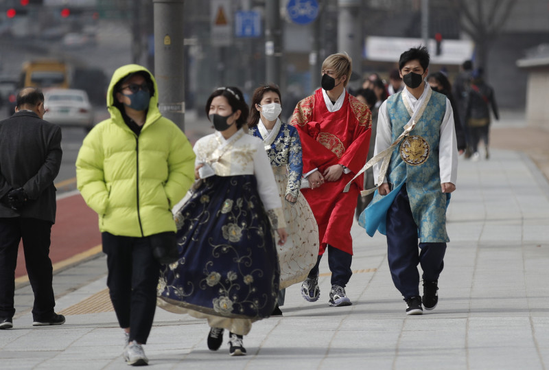南韓近期疫情逐漸趨緩。   圖：美聯社／達志影像