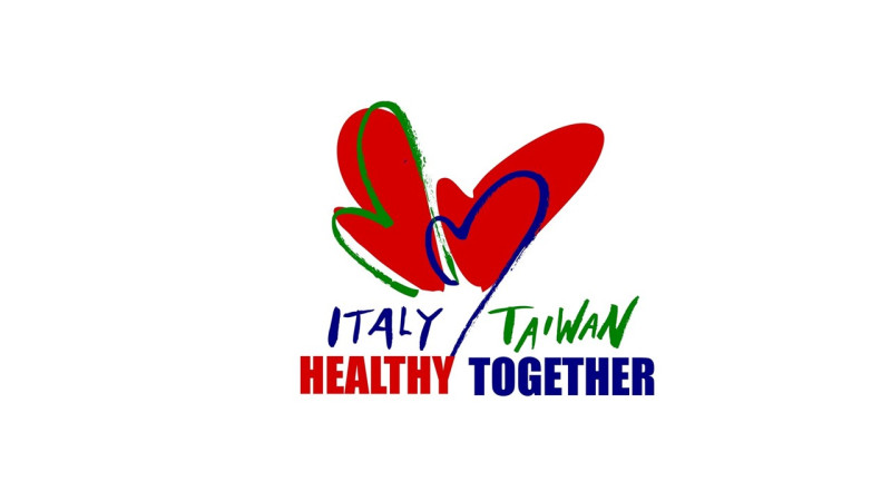 「義大利台灣一起健康」倡議主視覺是義大利和台灣藝術家夫妻檔米榭斯提、朱耀紅設計，由兩顆相依偎的鮮紅愛心構成。   圖/ 義大利經濟貿易文化推廣辦事處