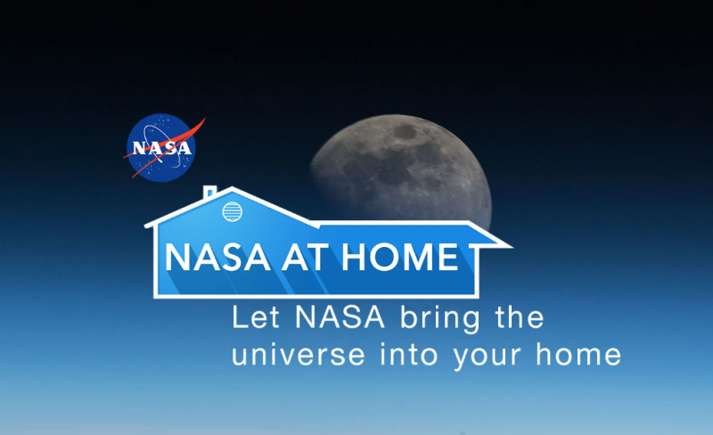 美國太空總署（NASA）近日推出NASA AT HOME網站，讓人們在家中就能探索廣大宇宙的奇幻奧妙。   圖：擷取自NASA AT HOME官網