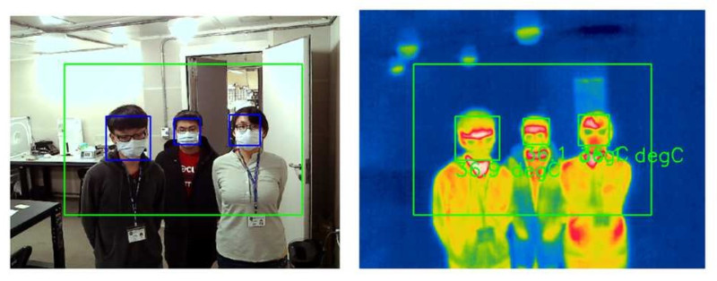 新式紅外線熱像儀可以一次測量多人體溫。   圖：國衛院提供