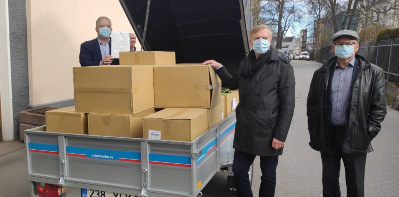 台灣捐贈愛沙尼亞8萬片口罩。   圖：擷自redcross.ee