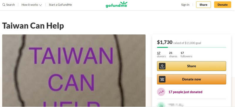 旅澳台裔醫生在發起募資，支持台灣加入WHO。   圖：翻攝自gofundme