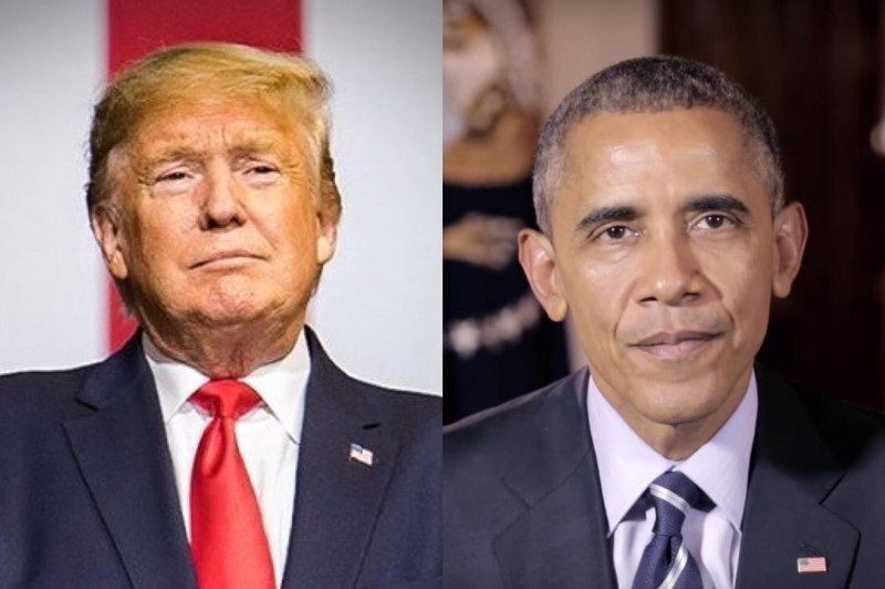 美國總統川普（左）和前總統歐巴馬（右）。   圖：新頭殼合成 (資料照片)