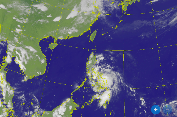今年第一號颱風「黃蜂」已增強為中颱，中央氣象局今（14）日表示，黃蜂颱風到達呂宋島後，會有一個北轉的情況   圖：擷取自中央氣象局官網