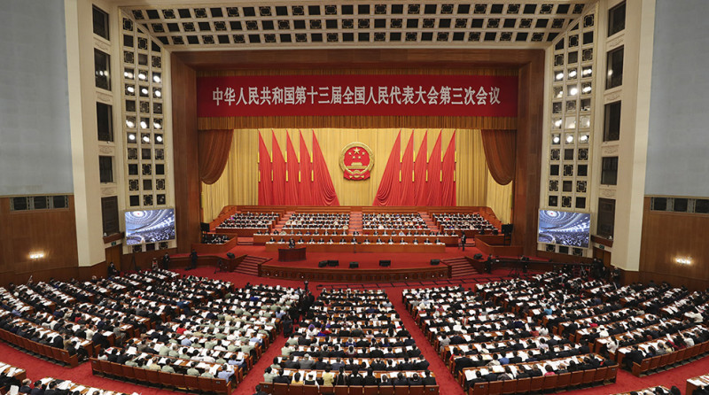 中共全國人大5月28日表決通過「港版國安法」。   圖：新華網