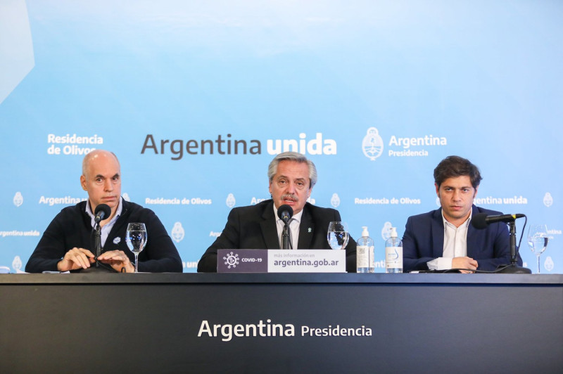 阿根廷總統總統艾柏托（中）。   圖：取自Alberto Fernandez推特