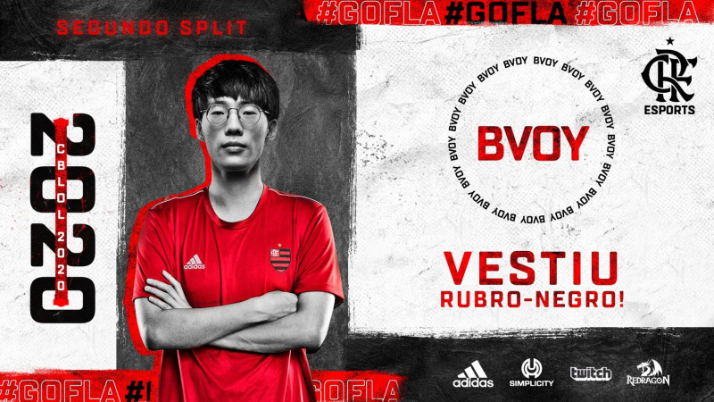 巴西勁旅 Flamengo eSports（FLA）宣布迎來韓籍 AD 選手 Bvoy。   圖：翻攝自 Flamengo eSports 推特