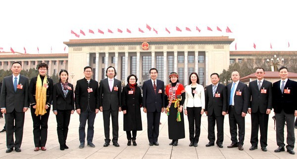 13名台籍人大代表，表明對統一台灣的信心。   圖：翻攝自中國「全國台聯」官網