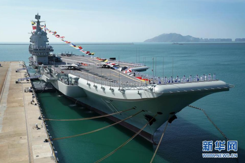 中國首艘自產的航空母艦「山東艦」，母港為海南三亞。 圖：翻攝自新華網