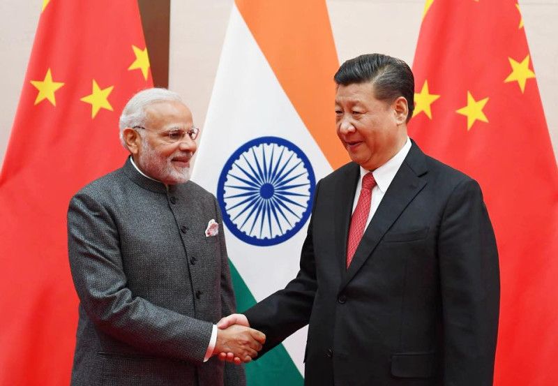印度總理莫迪與中國領導人習近平。   圖：取自印度總理莫迪臉書