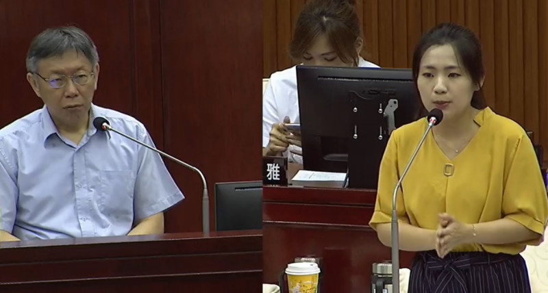 議員徐巧芯（右）日前在政論節目上爆出，台北市長柯文哲（左）私下有找一些國民黨籍議員吃飯、聊天。   圖：翻攝自徐巧芯臉書