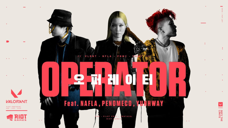 Riot Games南韓推出《特戰英豪》主題曲「OPERATOR」，該曲由 nafla、PENOMECO、YUNHWAY 演唱。   圖：翻攝自 발로란트 YouTube頻道
