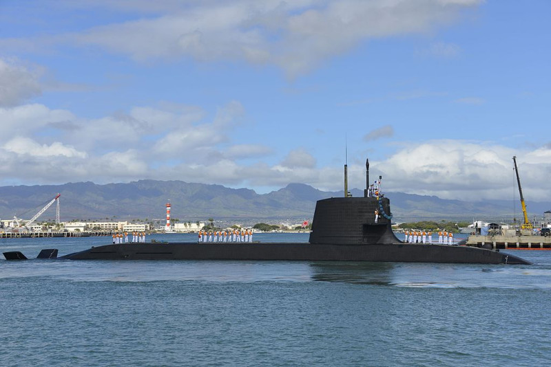 日本潛艇數量雖只有20艘，卻是全世界最精良潛艇部隊之一，圖為日本潛艇白龍號（蒼龍級）。   圖：翻攝自美國海軍flickr/Christy Hagen