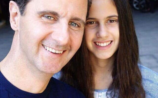 敘利亞士兵索坦尼在臉書上公然向阿薩德的女兒求婚，下場就是被她老爸抓去關   圖：阿薩德父女　出處：Zein Assad的推特