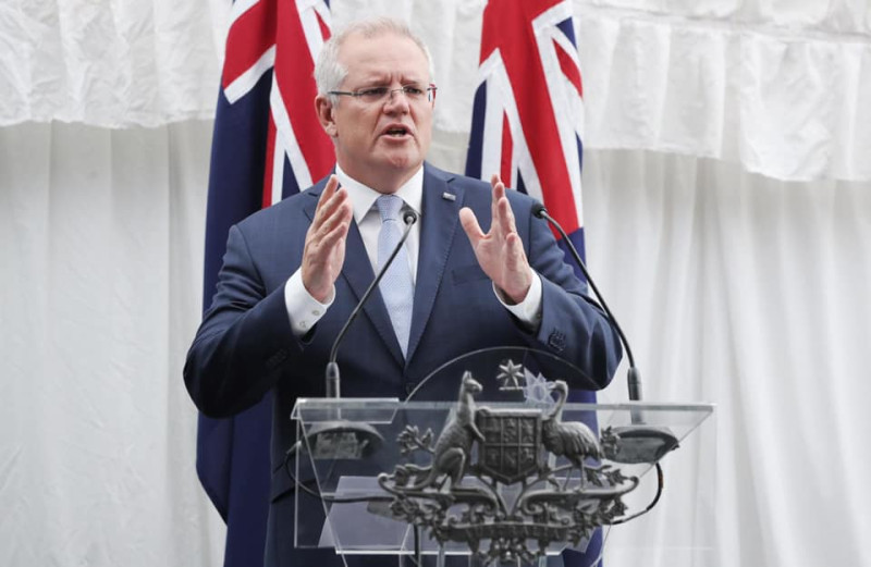 澳洲總理莫里森（Scott Morrison）則是採強硬態度譴責「『在澳洲能做什麼，是由澳洲來制定』這就是澳洲的行事準則。」   圖：翻攝Scott Morrison臉書（資料照）