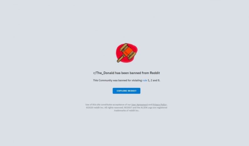 美國最大論壇Reddit封鎖了支持美國總統川普的「川普板」（The_Donald）。   圖：截取自Reddit