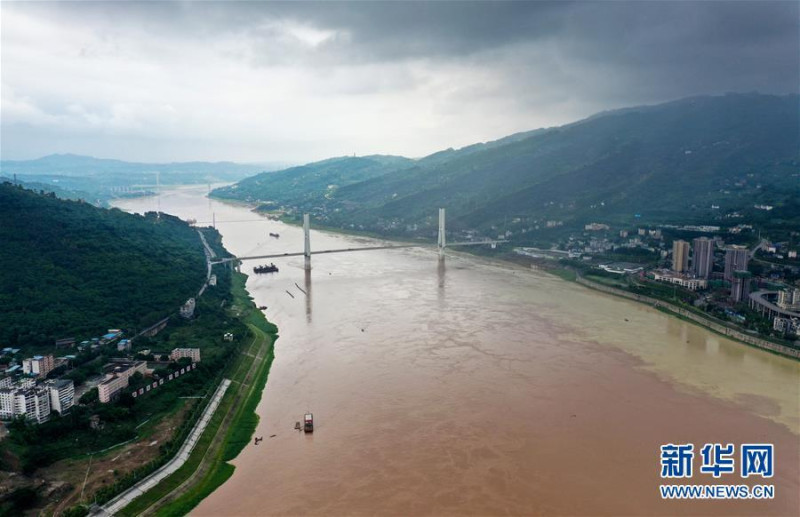 7月2日重慶涪陵區境內的長江。   圖：翻攝新華網