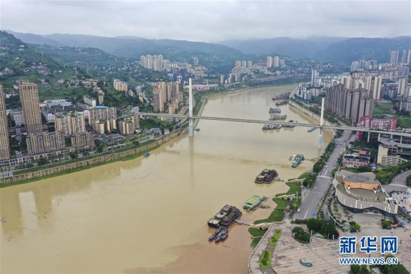 7月2日重慶涪陵區長江支流烏江。   圖：翻攝新華網