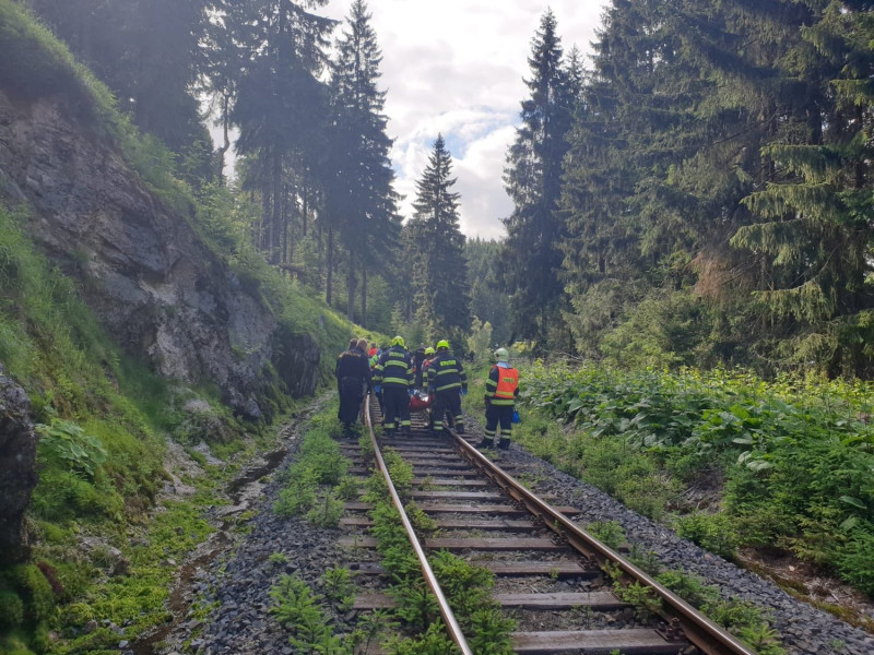 捷克與德國邊境發生火車對撞事故，捷克方面至少出動11個消防隊前往救援。   圖：翻攝自Policie ČR推特