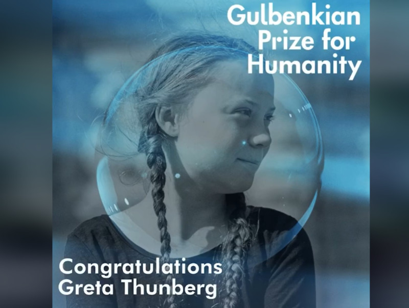 瑞典環保少女童貝里（Greta Thunberg）日前獲得葡萄牙的「古爾本基人道獎」，之後便立刻宣布將獎金捐給環保團體。   圖：翻攝自Greta Thunberg臉書
