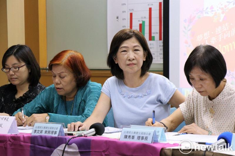 台灣婦女團體全國聯合會今召開記者會，圖為婦全會常務理事李文英。   圖：謝孟華/攝