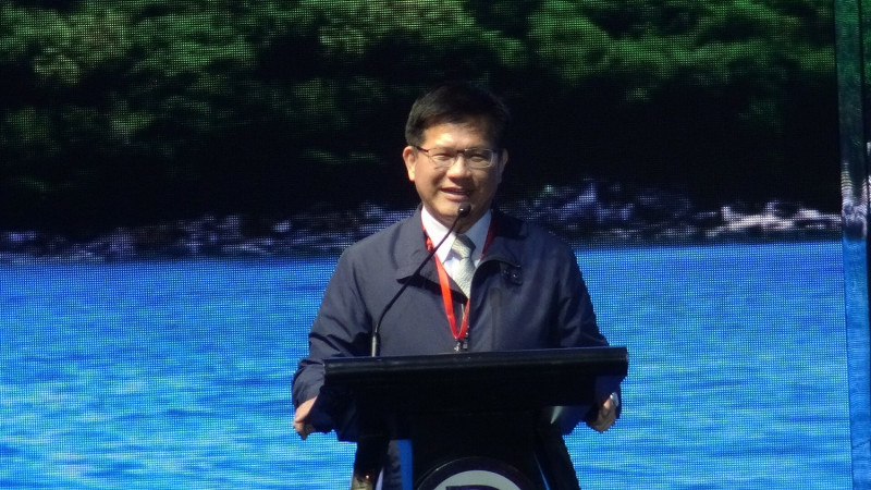 交通部長林佳龍出席探索夢號首航典禮致詞。   圖：航港局／提供