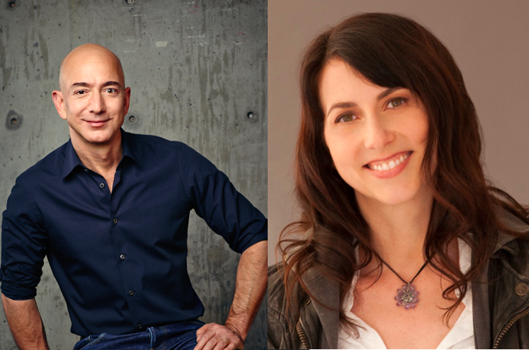 亞馬遜創辦人貝佐斯的前妻史考特今（29）天在個人部落格發表，在過去一年間，已經捐出近17億美元給慈善機構。   圖：取自Jeff Bezos、MacKenzie Scott推特