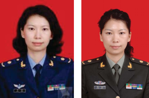 美國幹員搜出中國解放軍學者唐娟2張著軍裝照片，有中國網友就她配戴的徽章分析，唐娟位階應該達到副團級。   圖：翻攝自美國司法部/新頭殼合成