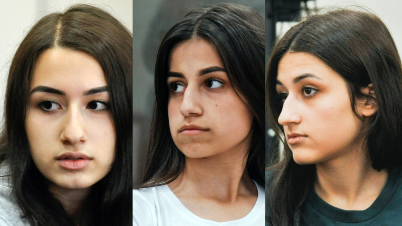 不堪長期被虐待，俄羅斯三姐妹殺父。左至右為大姊克里斯蒂娜（Kristina），二姊安潔莉娜（Angelina）及妹妹瑪麗亞（Maria）。   圖：達志影像／美聯社