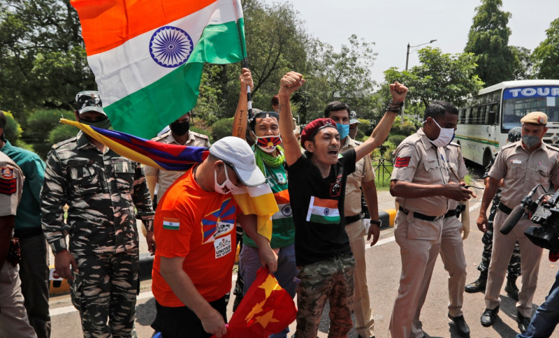 印度反中情緒仍舊高漲   圖:AP IMAGES