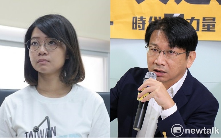 時代力量台北市議員黃郁芬、時代力量黨主席徐永明。   圖:新頭殼合成