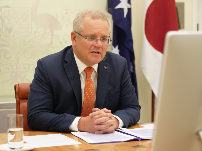 澳洲總理莫里森指出印太地區現今成為國際戰略競爭中心，與志同道合的國家建立更強大的印太聯盟，是澳洲優先事項。   圖：翻攝自莫里森推特