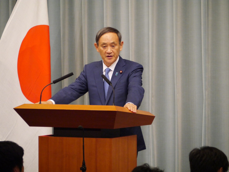 日本首相菅義偉對太魯閣號事故深感痛心，並表達慰問之意。   圖：翻攝自菅義偉推特（資料照）