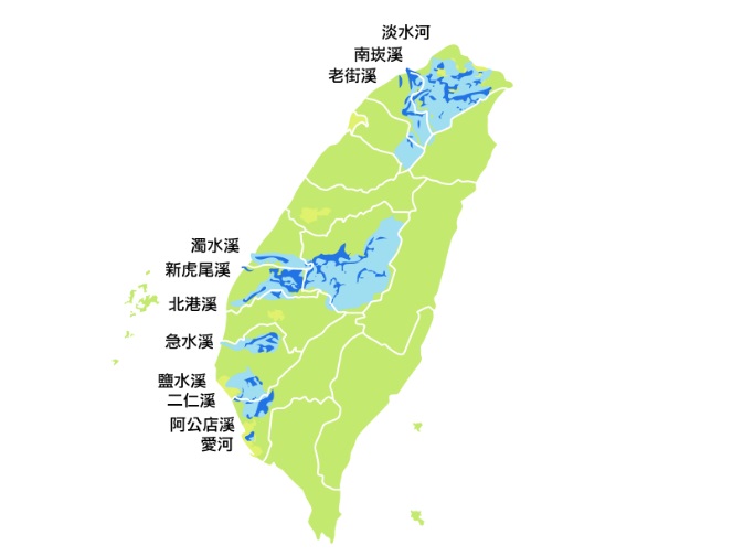 南崁溪、淡水河、老街溪、新豐溪、阿公店溪、二仁溪、新屋溪及大堀溪共8條河川重金屬超過上限值。   圖/水質保護網