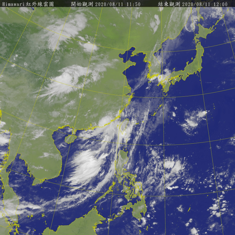 「米克拉」逐漸遠離台灣，氣象局預計在下午14時30分一起解除海陸警報。   圖：翻攝自中央氣象局