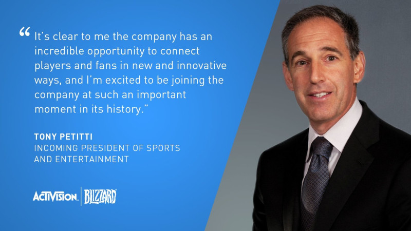 前MLB首席營運長Tony Petitti將擔任動視暴雪運動與娛樂部門總裁，該人事令將於本月17日生效。   圖：翻攝自Activision Blizzard Twitter