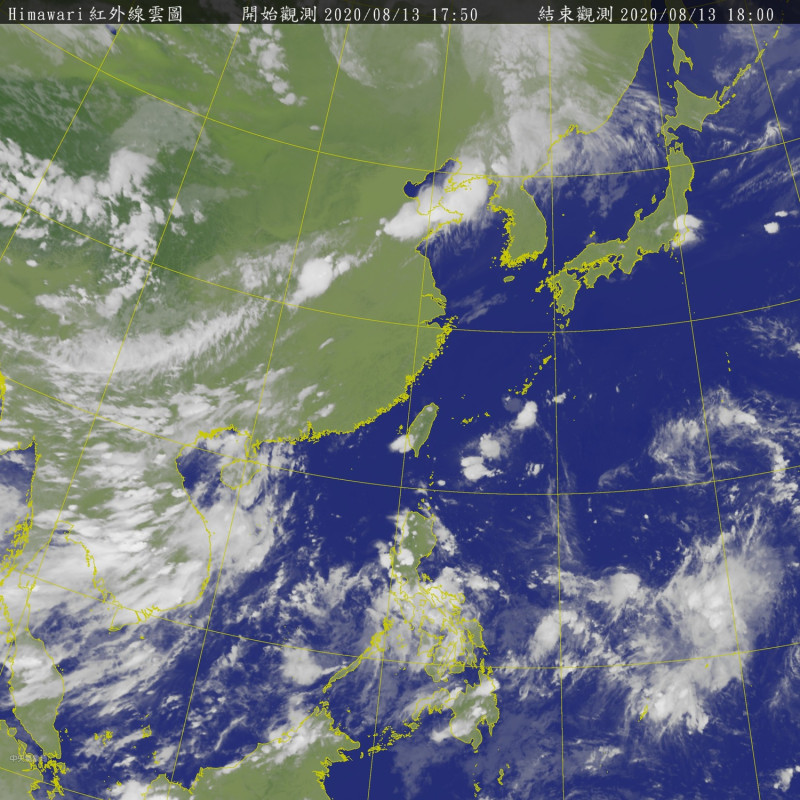 中央氣象局指出，台灣東部有一個低氣壓帶來水氣影響，全台天氣較不穩定。   圖：中央氣象局/提供