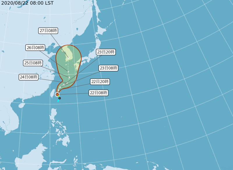 今天早上第八號颱風巴威形成。   圖：氣象局／提供