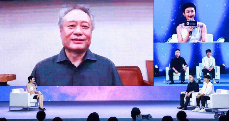 李安25日以「視訊方式」在北京電影節大師班開講。   圖：翻攝自微博
