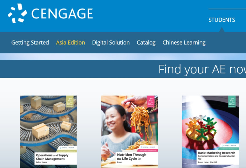 出版商Cengage Learning Asia出版「中國語言文化及社會」教科書，發行畫有「九段線」的中國地圖。   圖:翻攝自Cengage官網。